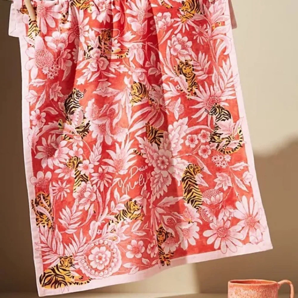 Anthropologie Drive You Wild Tiger Kitchen Towel